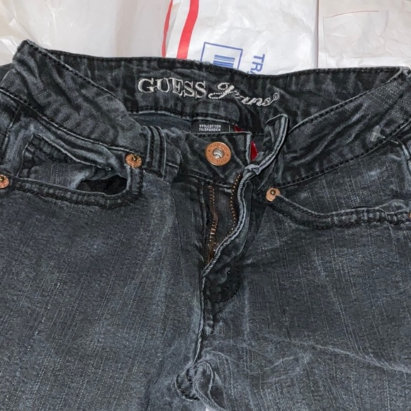 Guess Jeans Daredevil Skinny Leg Black Charcoal Gray Denim 7 Boys - Picture 1 of 16